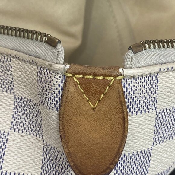 LOUIS VUITTON Logo Totally MM Shoulder Bag Damier Azur Leather WE - Picture 10 of 16